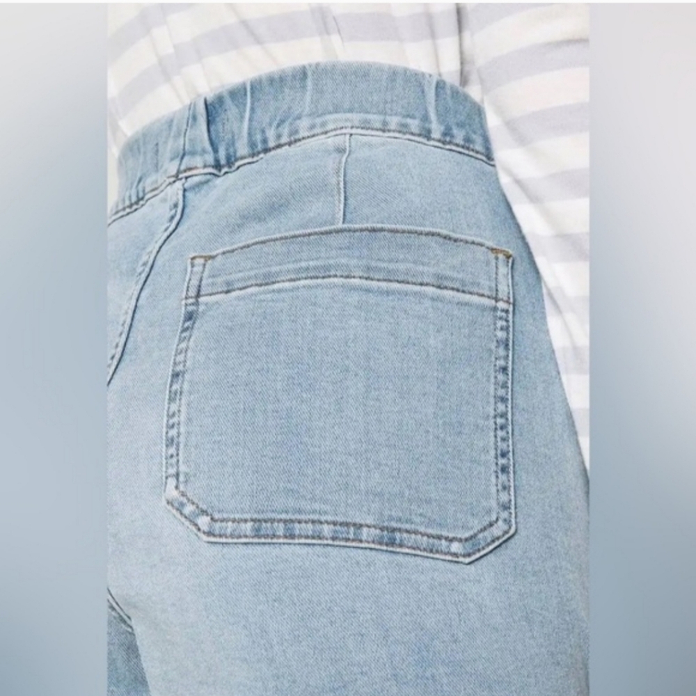 Madewell Pull On Relaxed Women’s Pockets Bellview Wash Denim Jeans Size Small - Picture 6 of 14